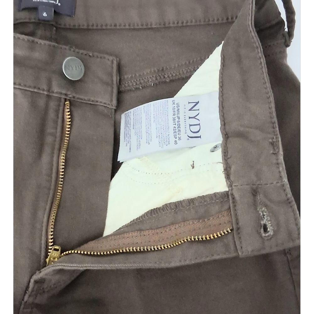 NYDJ Billie Mini Bootcut Jeans Women's Size 6 Brown Stretch Lift Tuck Pre-owned - Picture 9 of 14
